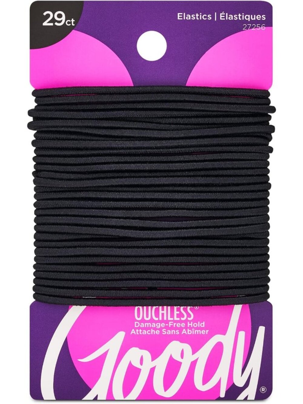 Pain-Free Elastic Hair Ties for Women - 29 Count, Black, 2MM for Fine to Medium